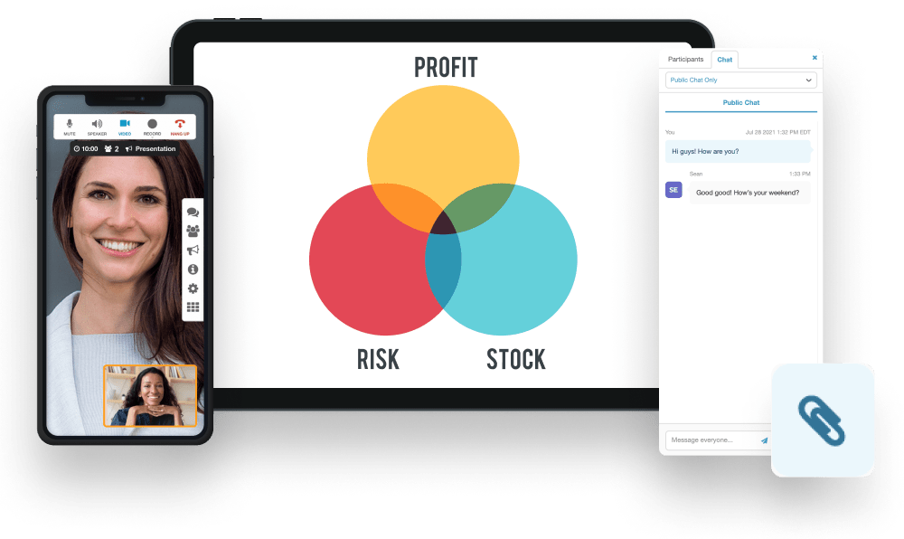 Screen sharing and document sharing