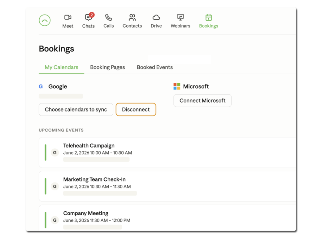 booking page